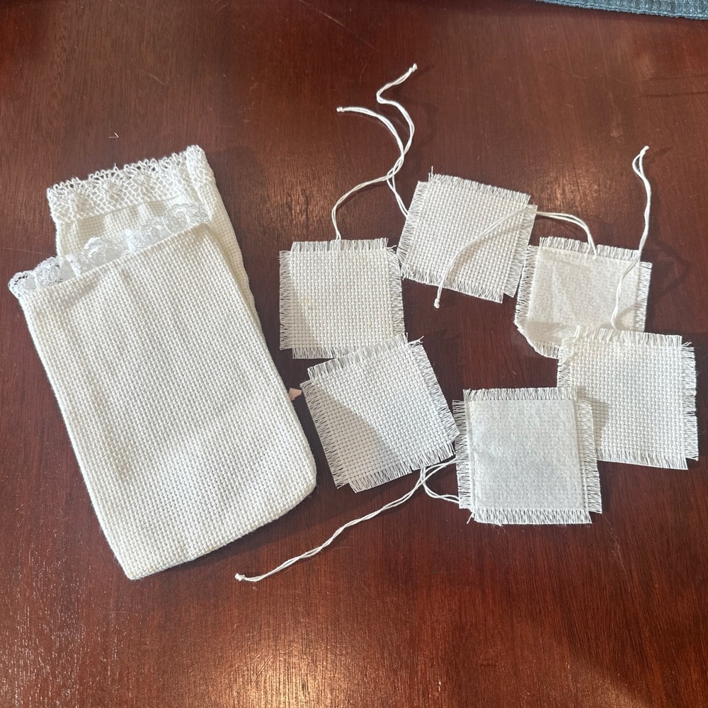 Cross Stitch Ornament Blanks Set Of‎  5 & 2 Glass Case Blanks 18 Count